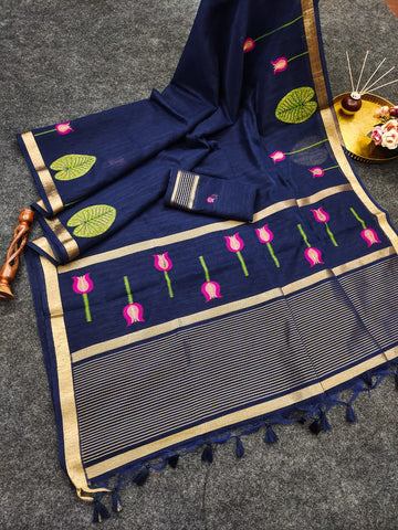 PREMIUM SOFT PURE LINEN SILK SAREE