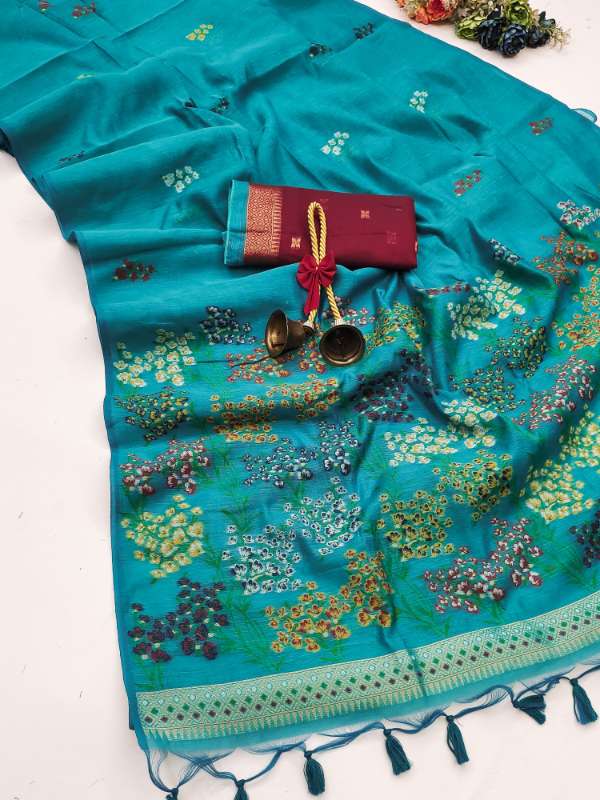 Premium Soft Muga Cotton Moor Peach Saree