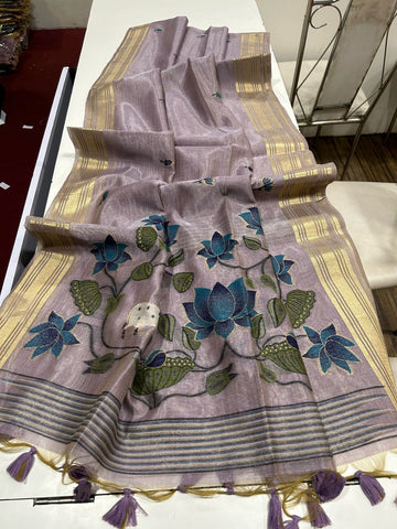 Soft Tissue Silk Purple Saree