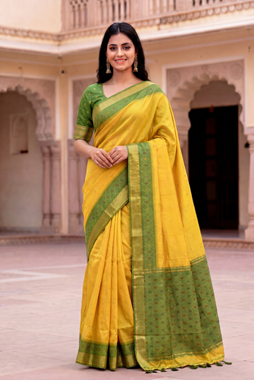 Soft Ikkat Patola Silk Zari Woven Saree