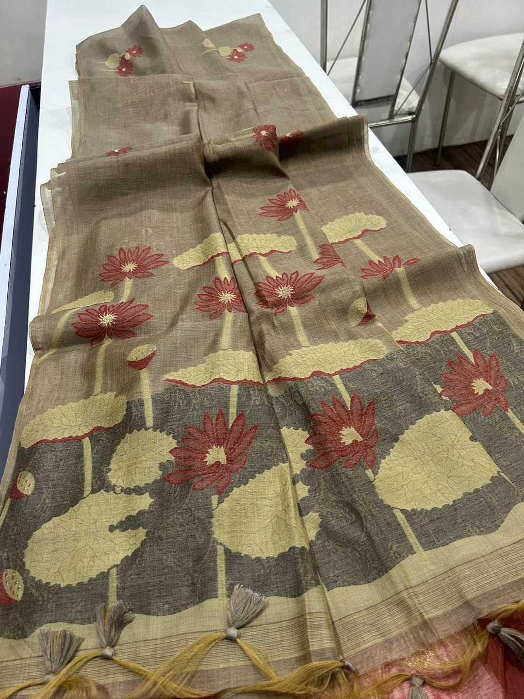 Premium Soft Muga Silk Coffee Saree