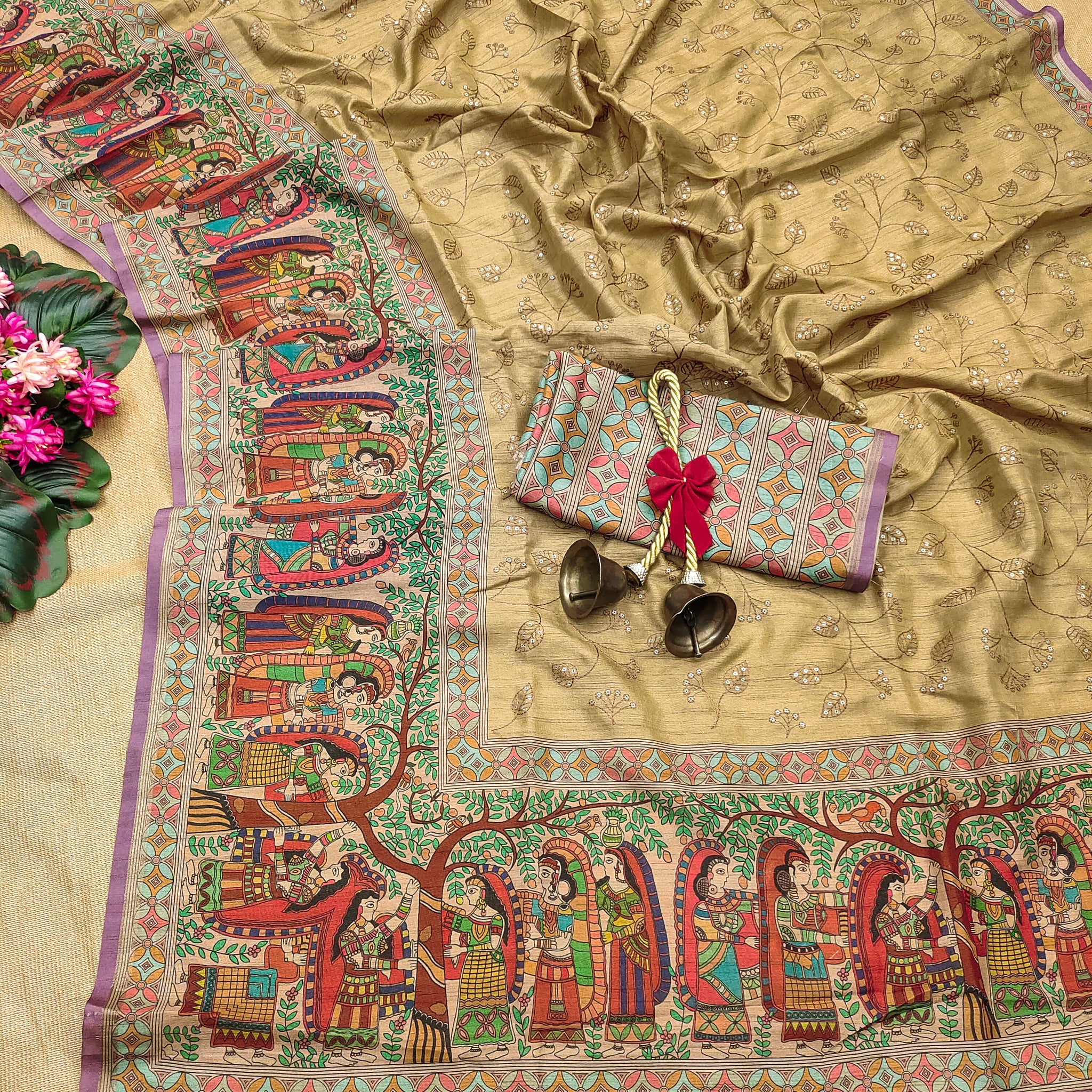 Premium Tussar Silk Yellow Saree