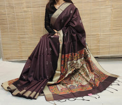 Soft Khadi Raw Silk Maroon Saree