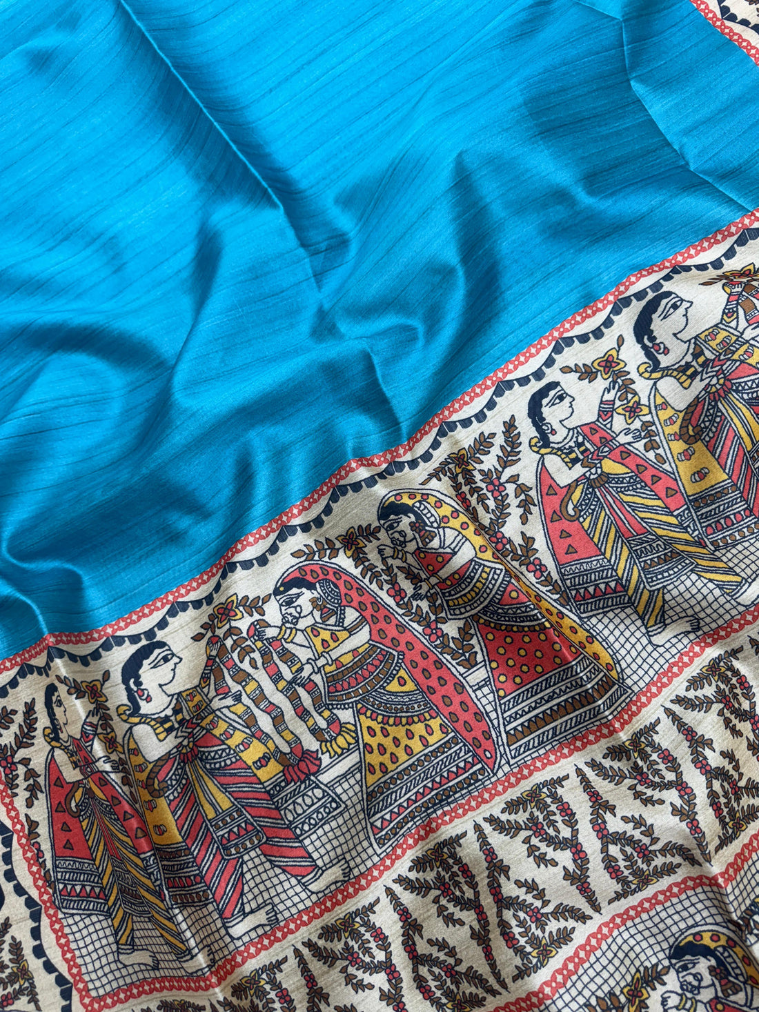 Soft Tussar Silk Sky Blue Saree