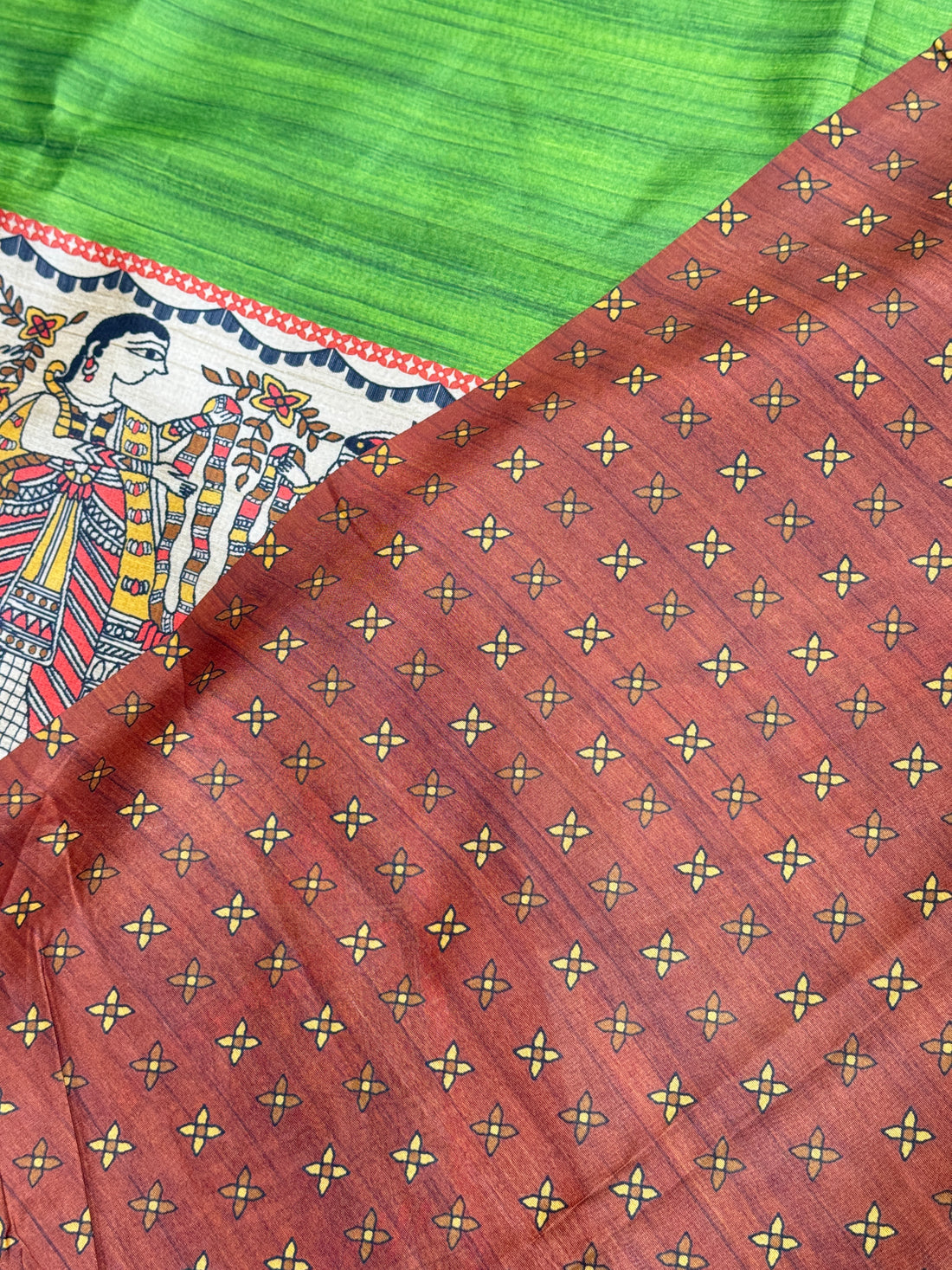 Soft Tussar Silk Parrot Green Saree