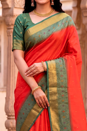 Soft Ikkat Patola Silk Zari Woven Saree