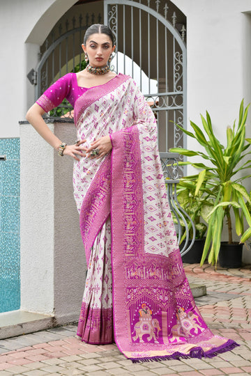PREMIUM SOFT BANARASI SILK PATOLA AND AJARAKH SAREE
