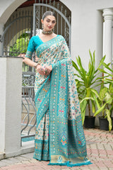 PREMIUM SOFT BANARASI SILK PATOLA AND AJARAKH SAREE