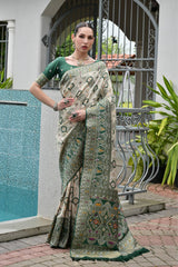 PREMIUM SOFT BANARASI SILK PATOLA AND AJARAKH SAREE