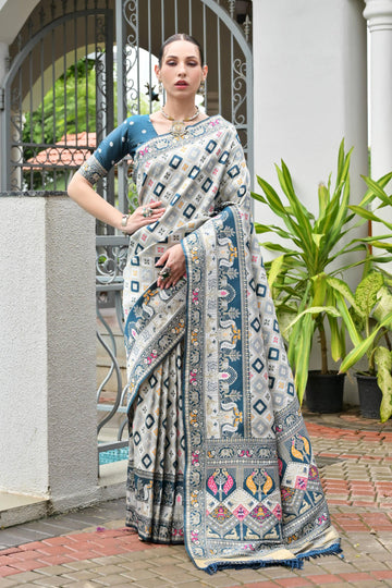 PREMIUM SOFT BANARASI SILK PATOLA AND AJARAKH SAREE