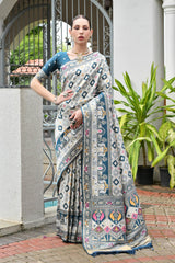 PREMIUM SOFT BANARASI SILK PATOLA AND AJARAKH SAREE