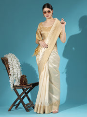 Premium Silk Plain Golden Saree