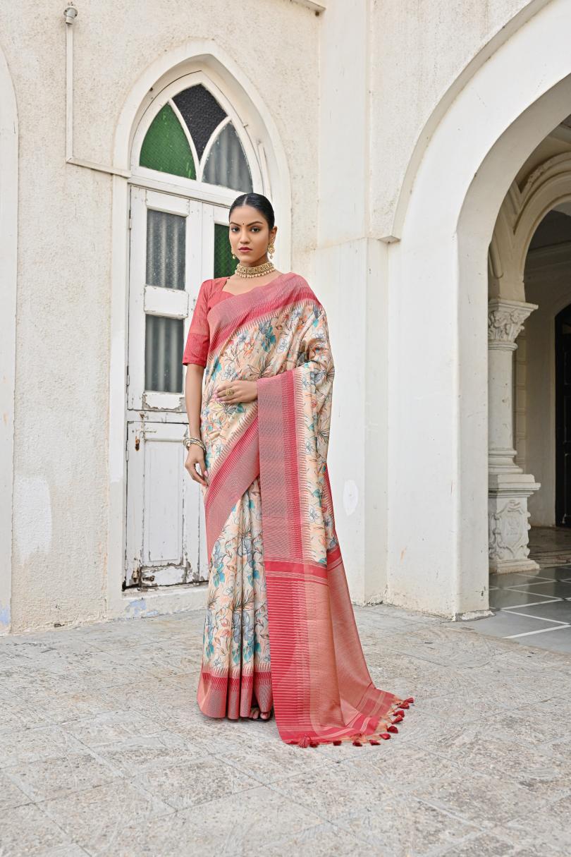 Tussar Silk Zari Woven Saree