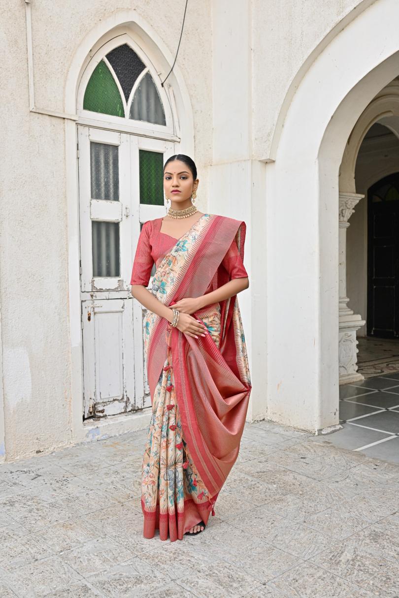 Tussar Silk Zari Woven Saree