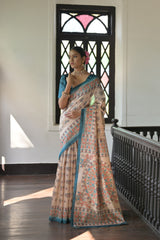 Soft Tussar Silk Sky Blue Saree