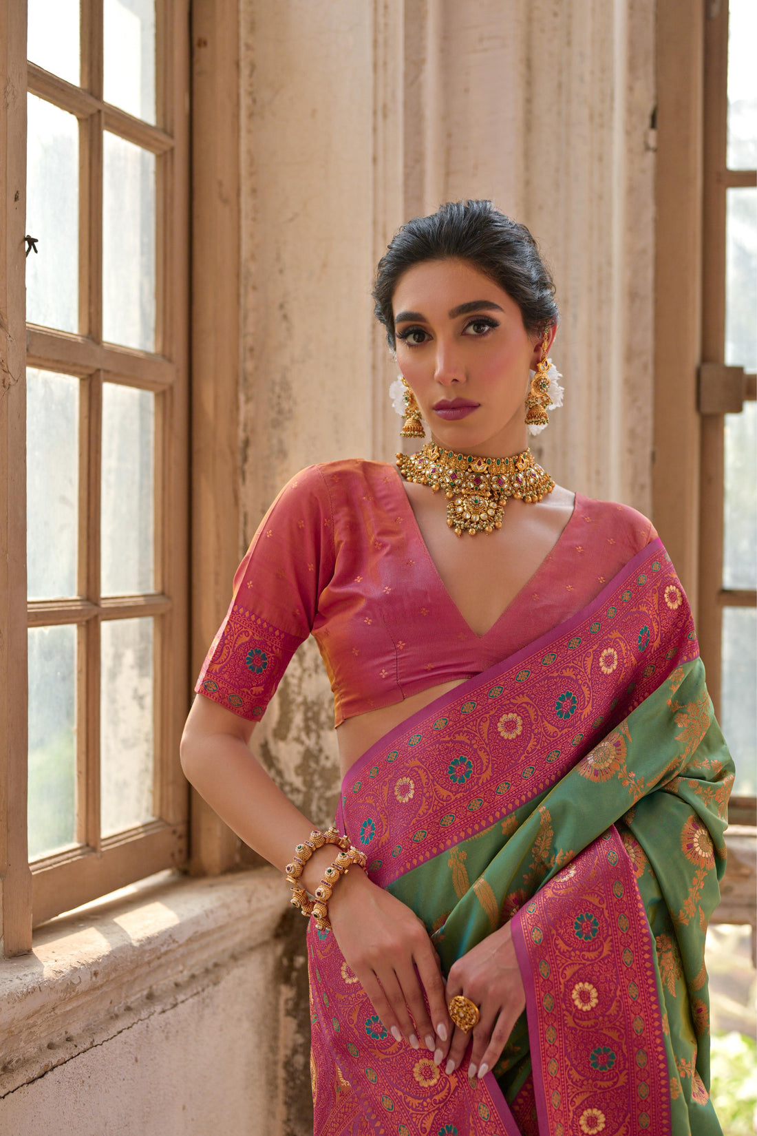 Banarasi Silk Pista Saree