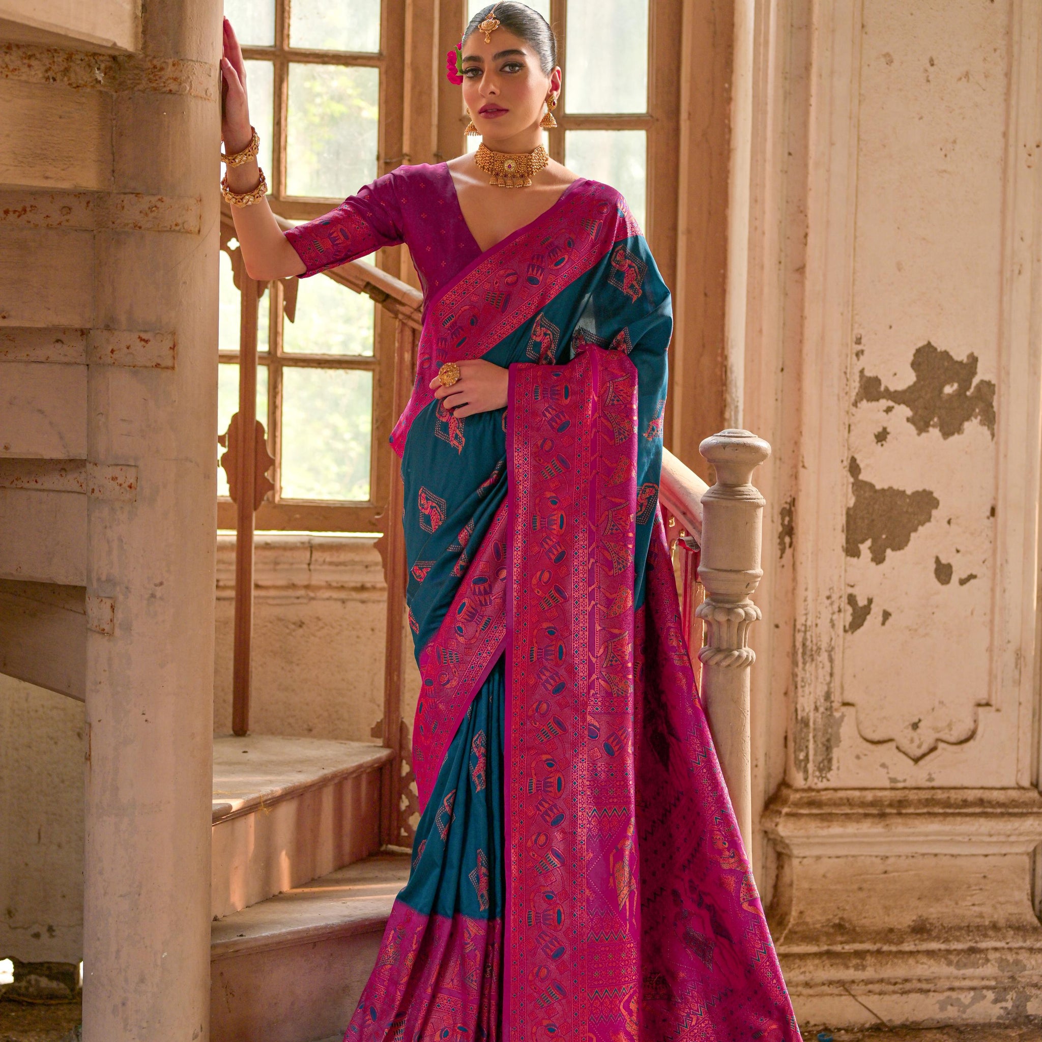 Banarasi Silk Blue Saree