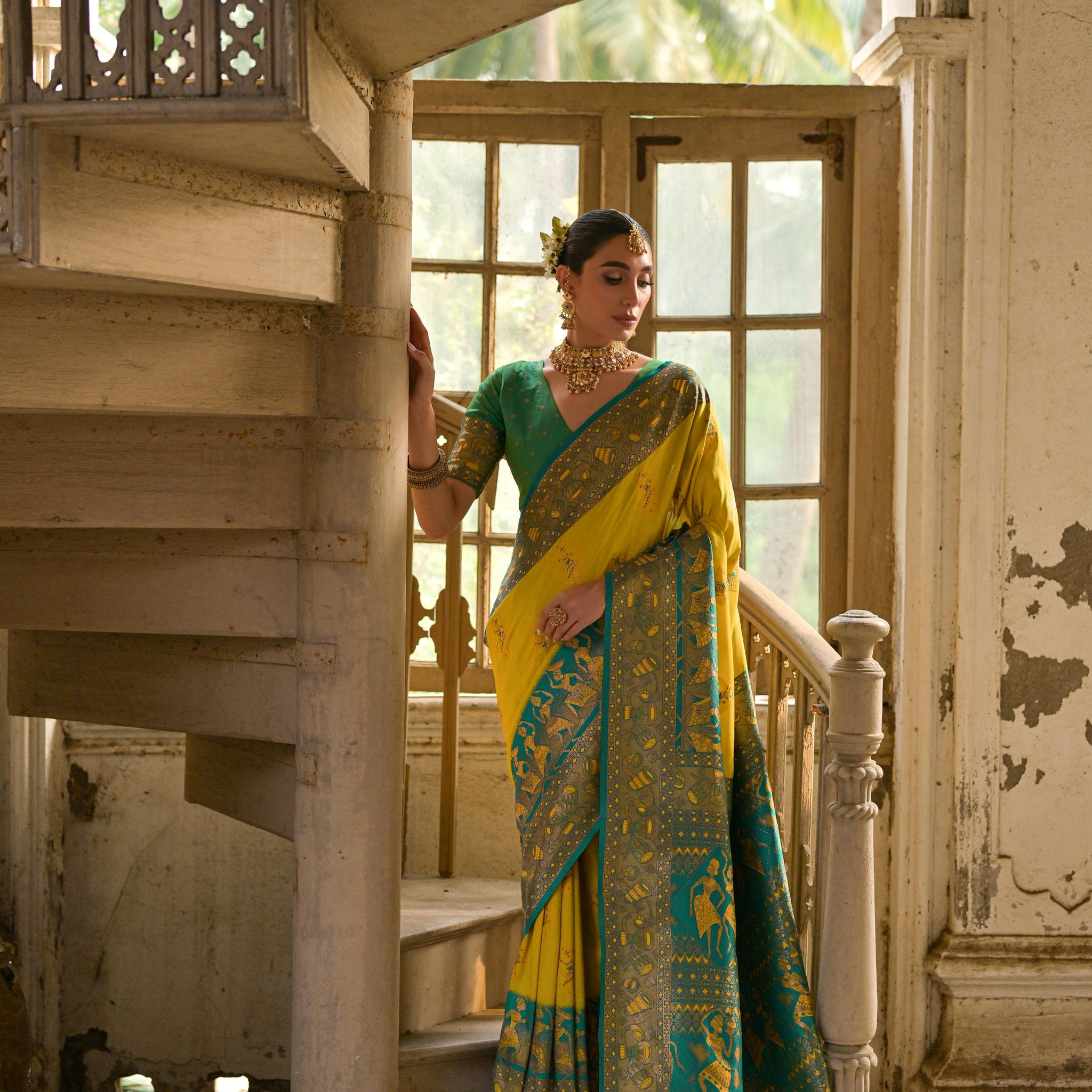 Banarasi Silk Yellow Saree