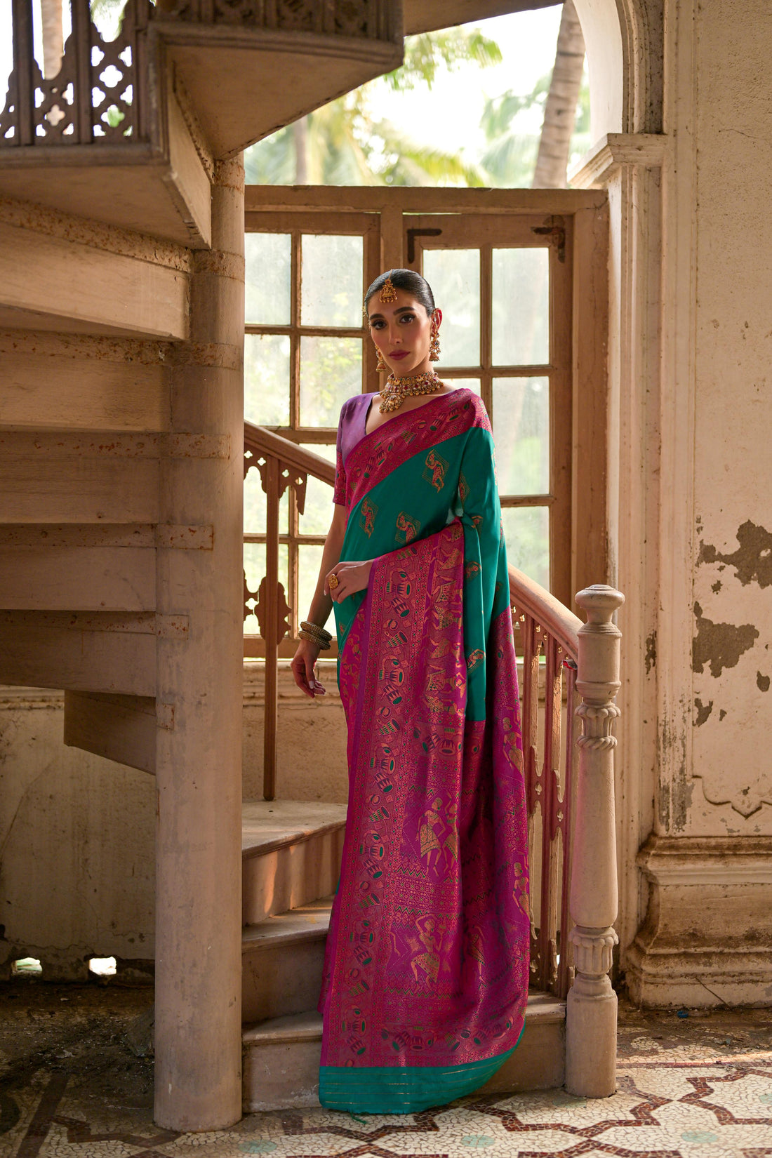Banarasi Silk Rama Saree