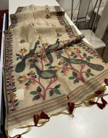 Premium soft Muga Cotton saree