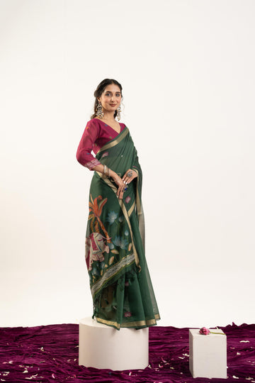 Premium Soft muga cotton saree