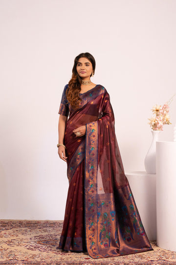 Premium Soft Tissue Silk Paithani Saree