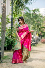 Soft Banarasi Katan Silk Pink Saree