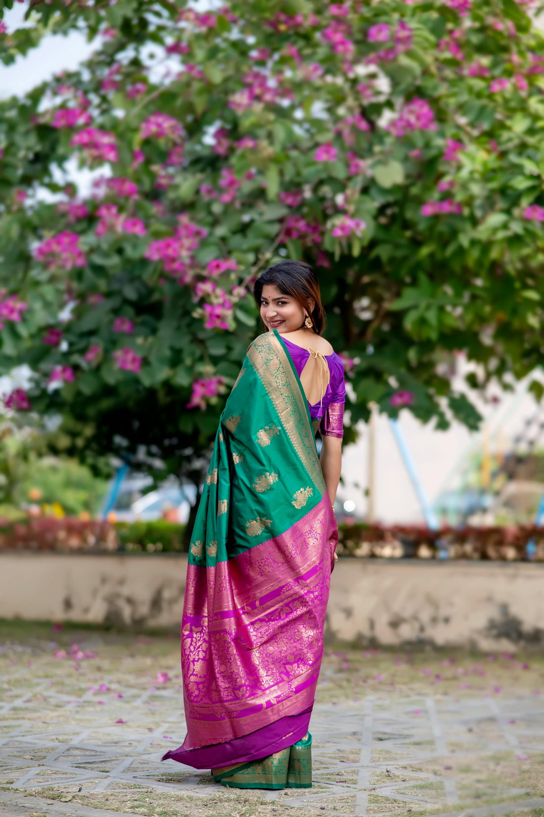 Soft Banarasi Katan Silk Dark Green Saree