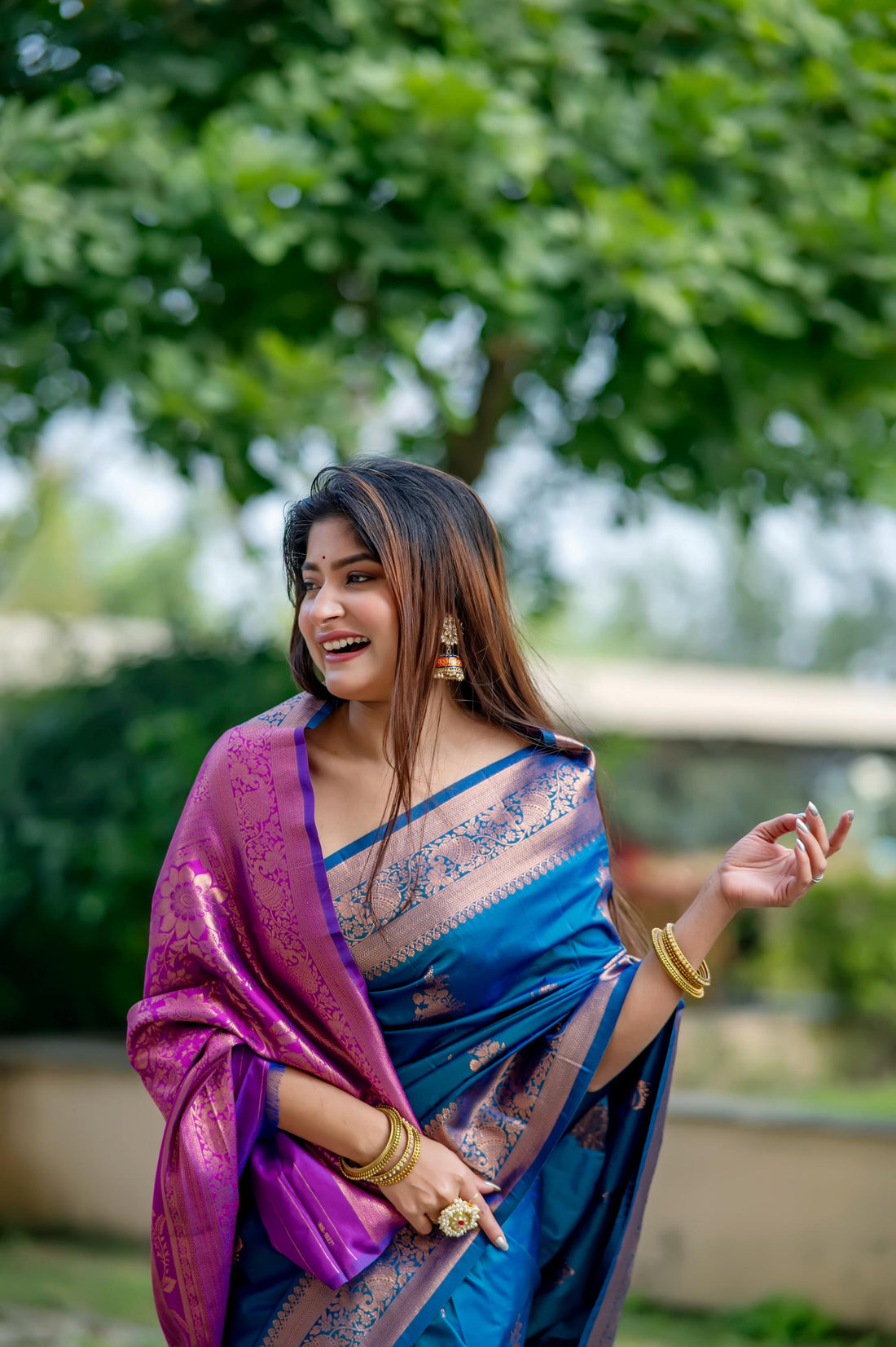 Soft Banarasi Katan Silk Royal Blue Saree