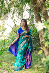 Soft Banarasi Katan Silk Rama Saree