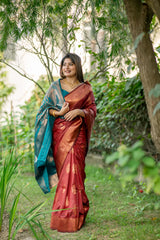 Soft Banarasi Katan Silk Maroon Saree