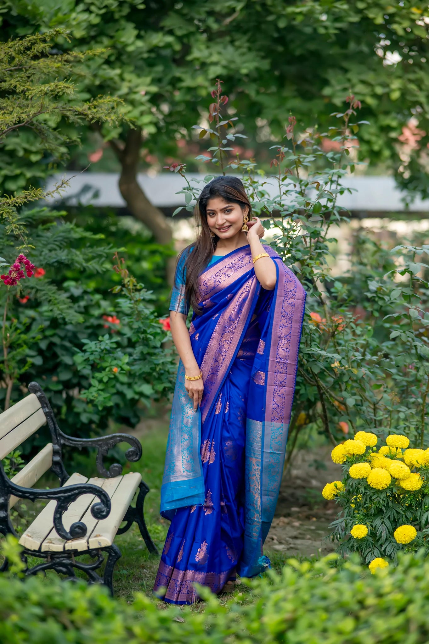 Soft Banarasi Katan Silk Blue Saree