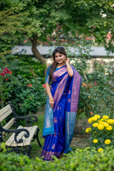 Soft Banarasi Katan Silk Blue Saree