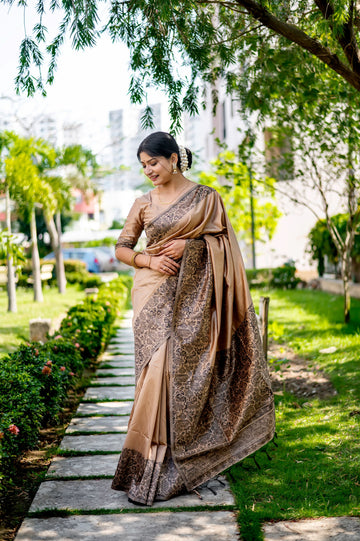 Handloom Raw Silk Cheeku Saree