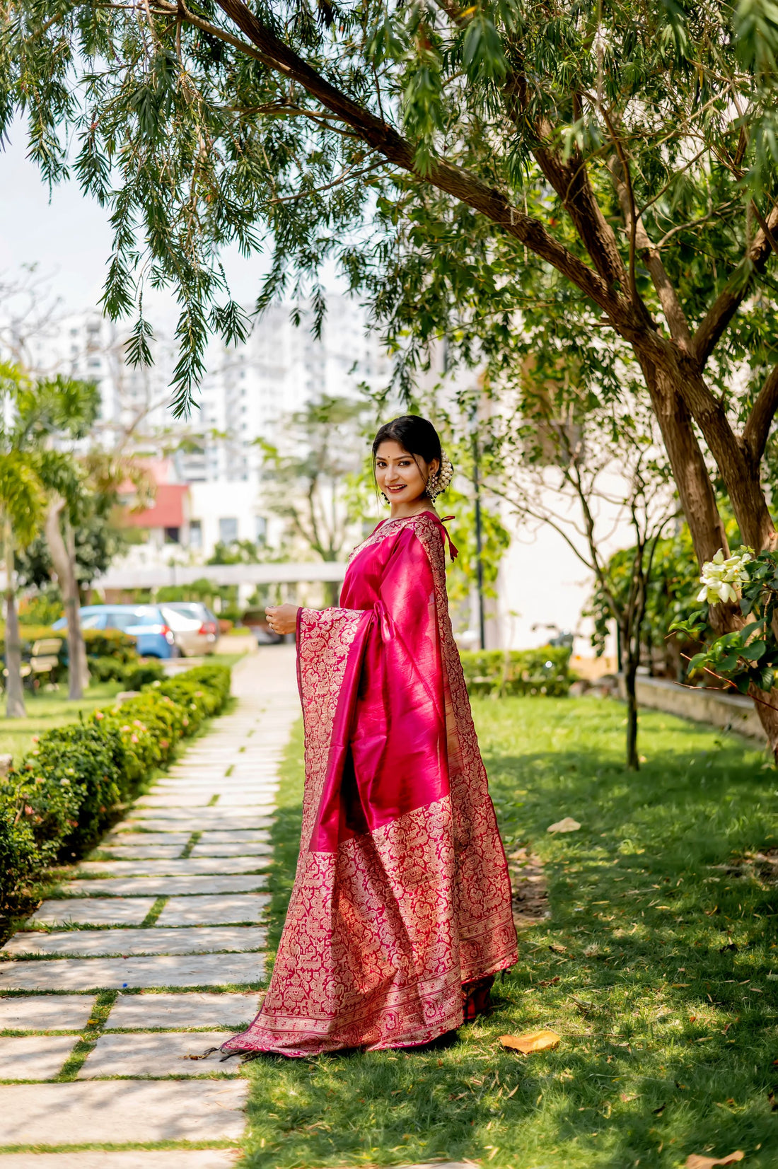 Handloom Raw Silk Pink Saree