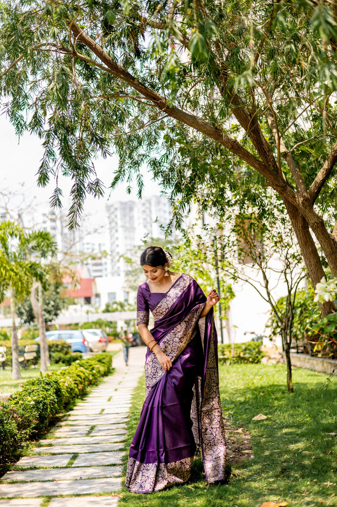 Handloom Raw Silk Wine Saree