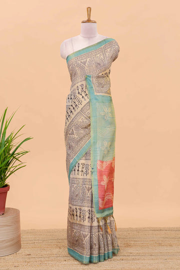 Premium soft Tissue Tussar silk warli saree