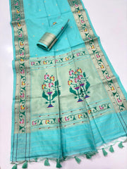 Soft Tussar silk Paithani Saree