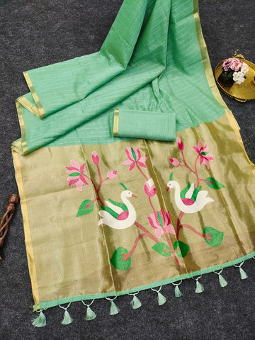 Premium soft Muga cotton saree
