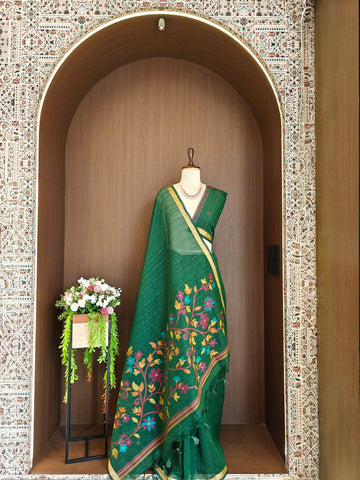 PREMIUM SOFT LINEN SILK SAREE