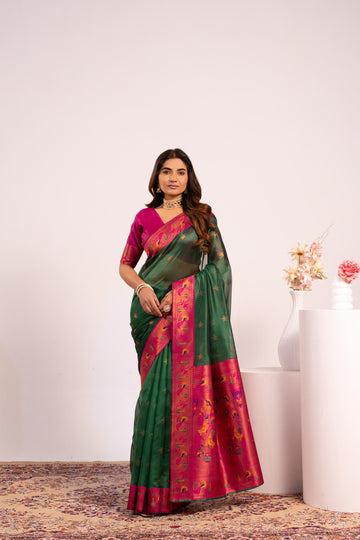 Premium Soft Tissue Silk Paithani Saree
