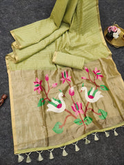 Premium soft Muga cotton saree