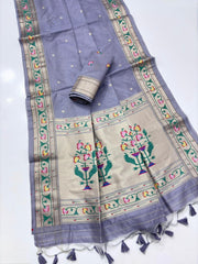 Soft Tussar silk Paithani Saree