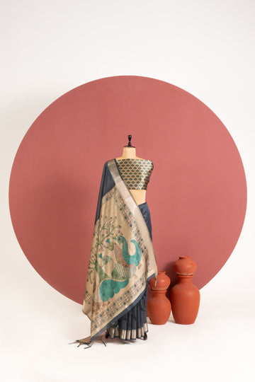 Soft Khadi Raw silk saree
