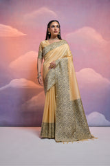 Soft Banglori Handloom Raw Silk Cream Saree