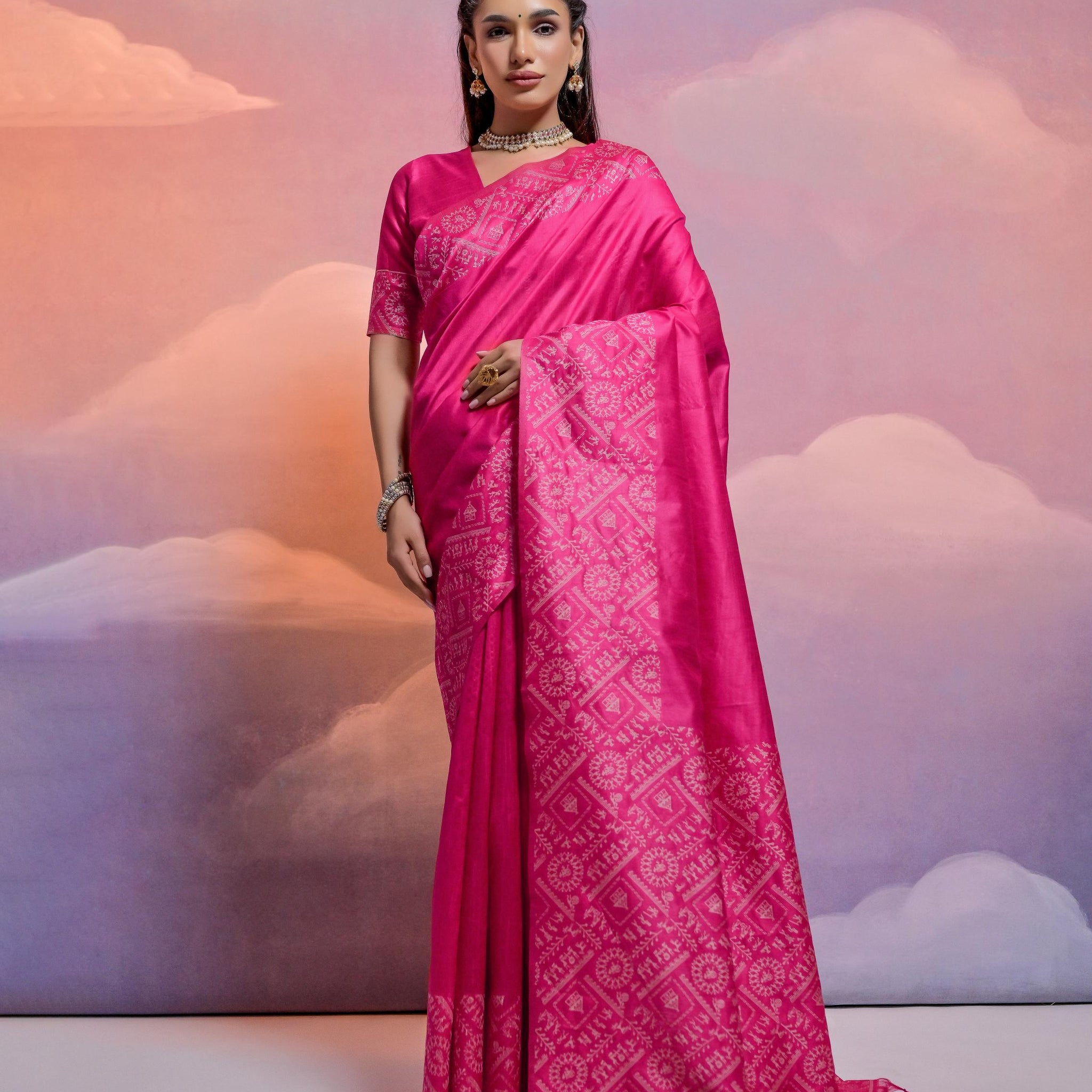 Soft Banglori Handloom Neon Red Saree