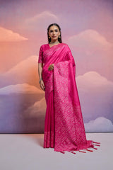 Soft Banglori Handloom Neon Red Saree