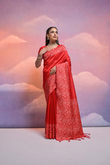 Soft Banglori Handloom Orange Saree