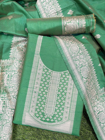 Presenting New Warli Concept Unstitched Green Suit