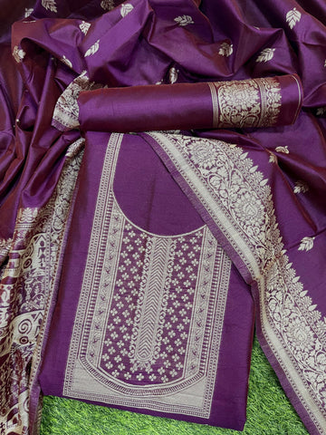 Presenting New Warli Concept Unstitched Wine Suit